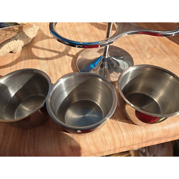 Kromex Lazy Susan Rotating Party Platter METAL Dish Bowl Serving Tray Relish Box - Picture 8 of 10